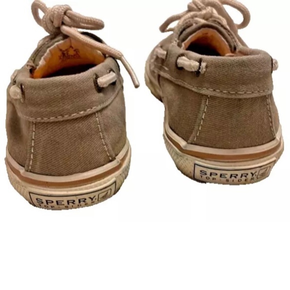 Sperry Top Sider shoes toddler boys 6.5 medium beige/gray boat style flat heel - Picture 3 of 6